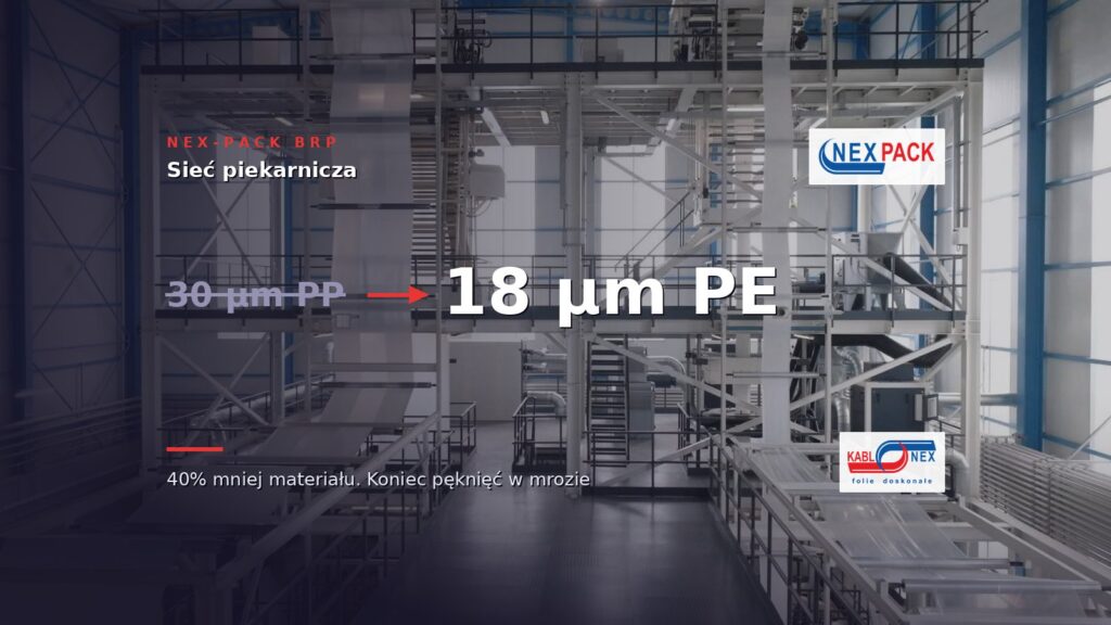 Sieć piekarnicza: PE&nbsp;18 µm zamiast PP 30 µm, o&nbsp;40% mniej materiału